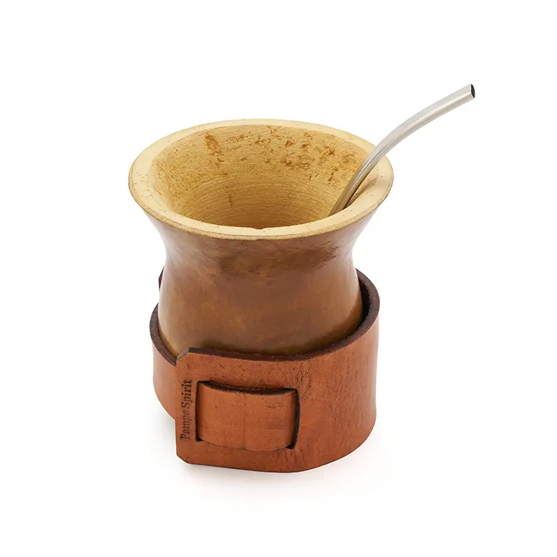 Mate Alazan ( calabaza + cinturon de cuero)